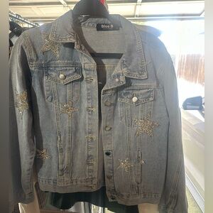 Blue B Denim Jacket rhinestone star patches